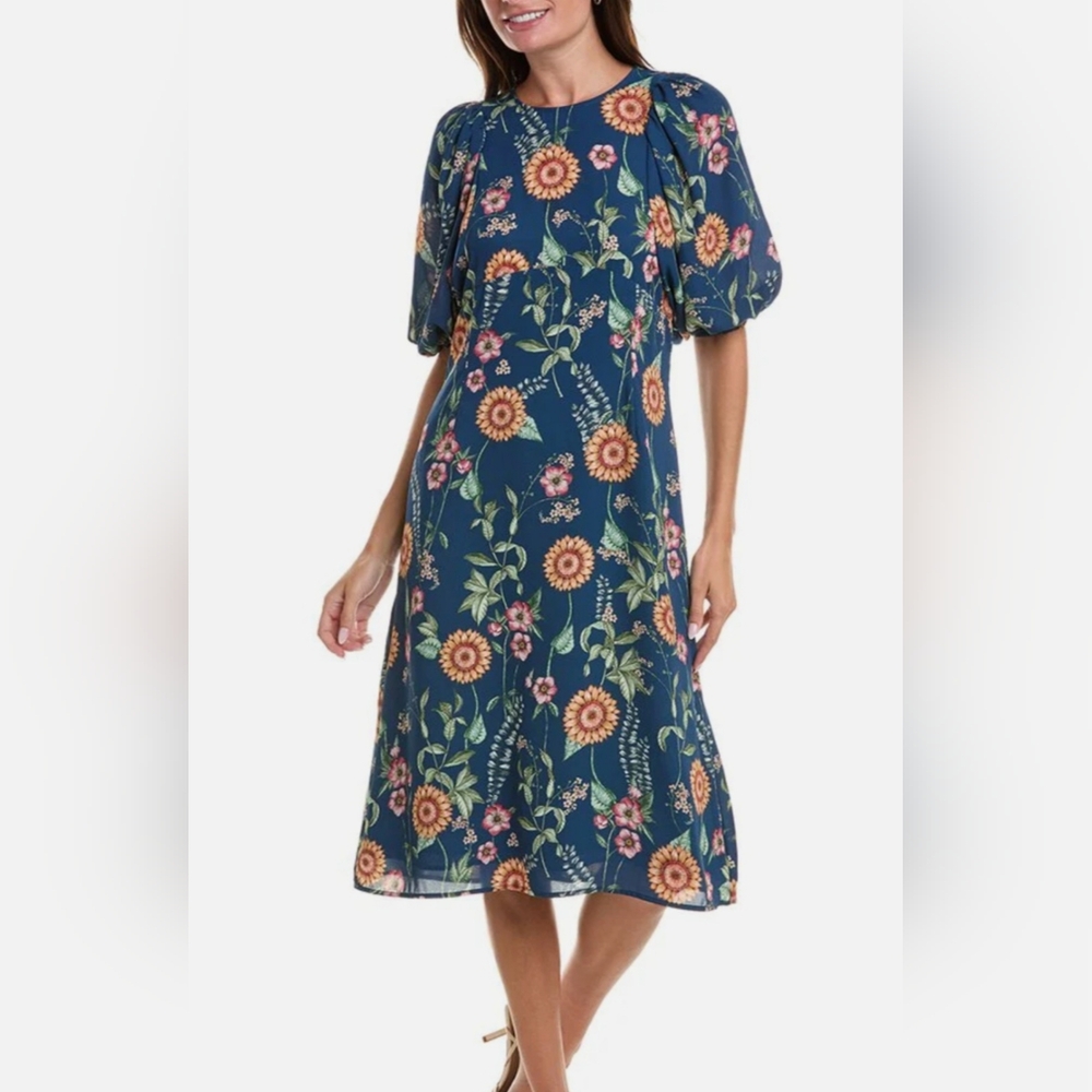 Sara Campbell Ellower Sunflower Midi Dress Size Medium - Picture 8 of 8